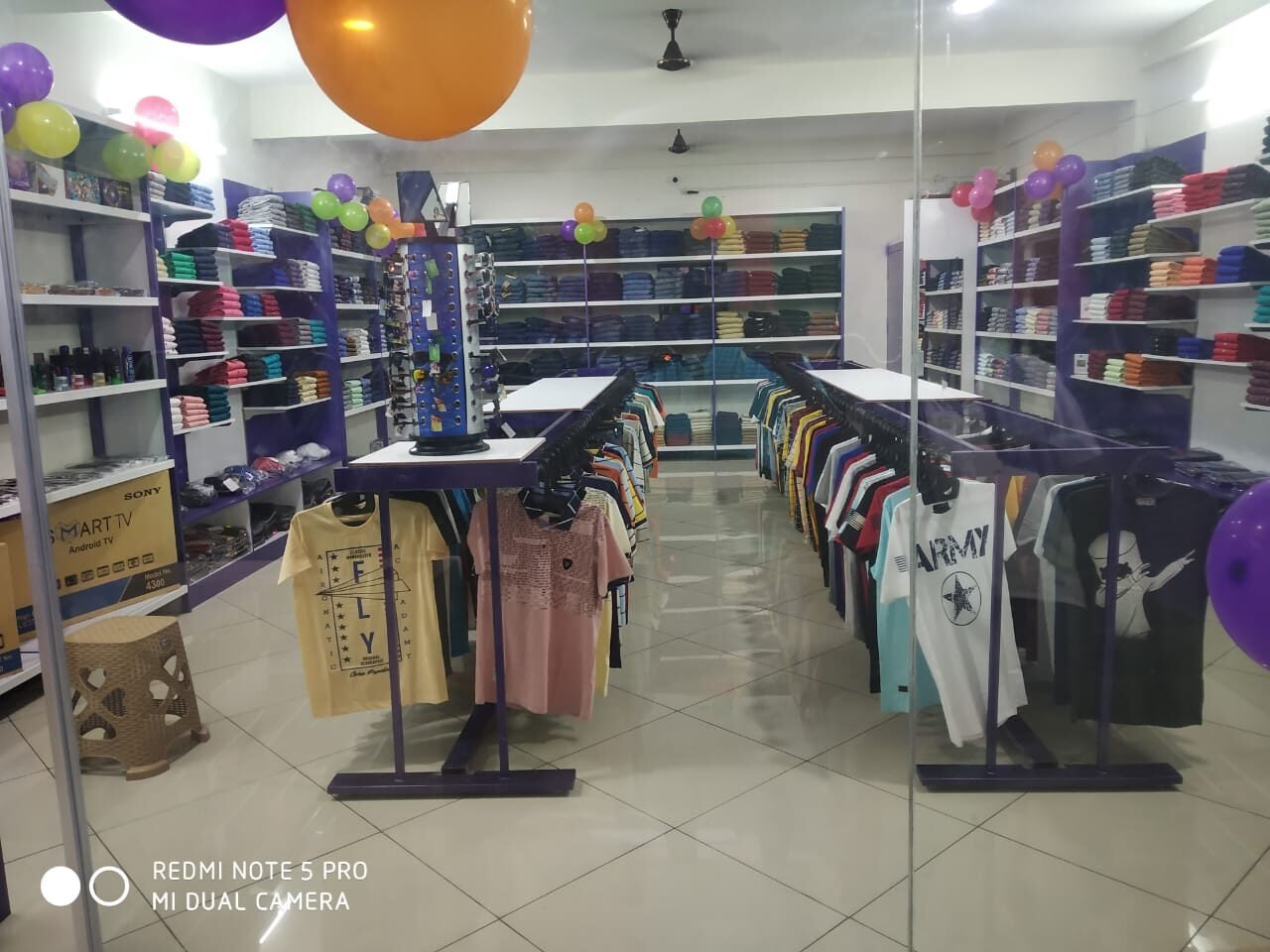 Clothing store fit-out with custom display shelving